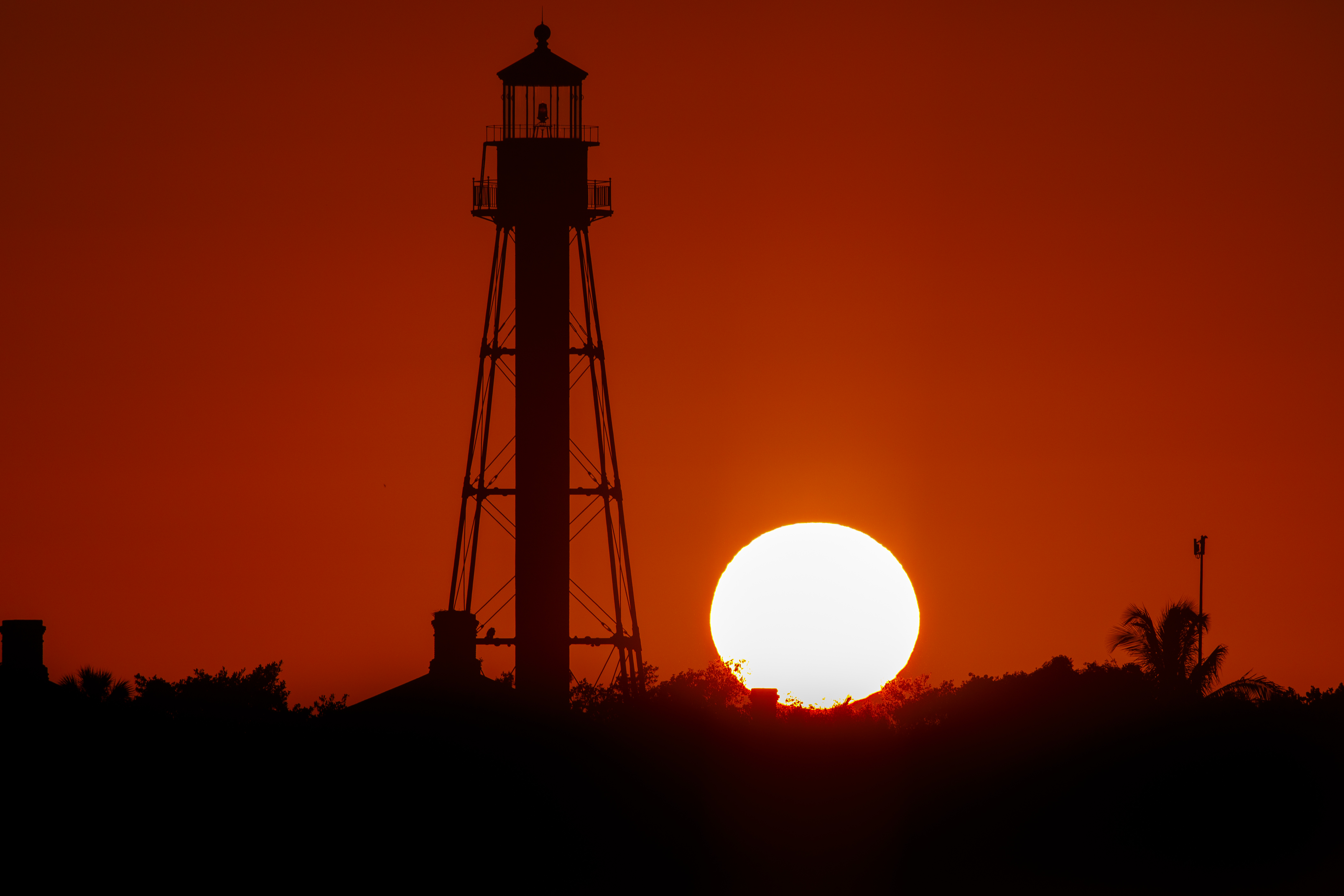 Sunset with Sanibel Lighthouse silhouette