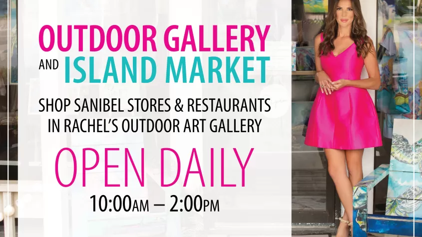 Outdoor Gallery and Island Market Open Daily from 10 am to 2 pm at the Rachel Pierce Art Gallery on Sanibel Island