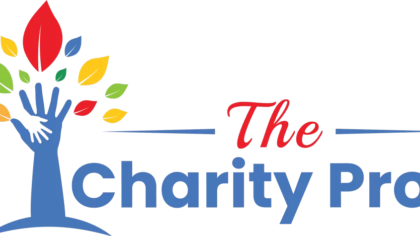 The Charity Pros logo: Blue tree with colorful leaves and the words "The Charity Pros" on white background.
