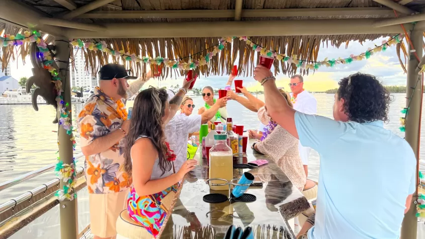 Cheers to Tiki Boat Cruising