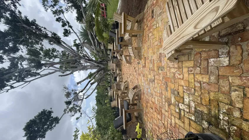 Patio overlooking lake