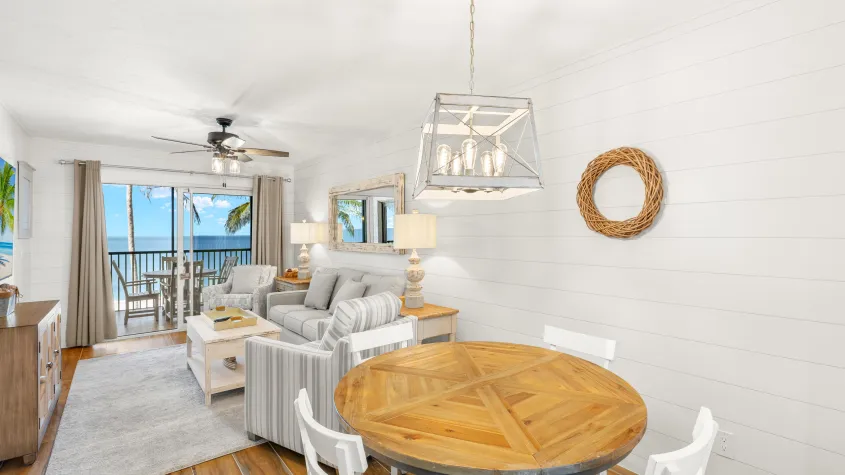 Modern condos at Seaside Resort in Fort Myers Beach, Florida, featuring stylish vacation accommodations near the beach with coastal views and resort amenities.
