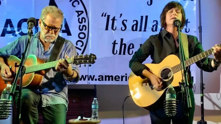 Two performers on stage