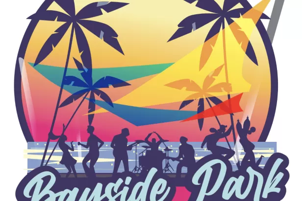 Logotipo de la serie de conciertos de Bayside Park en Fort Myers Beach.