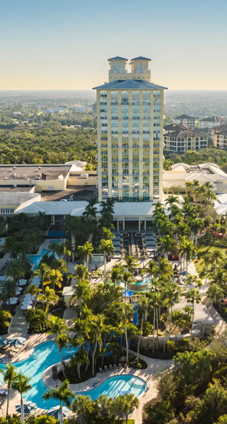 aerial shot of hotel