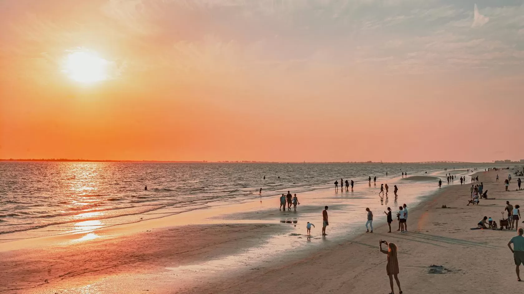 Sunset over water on Fort Myers beach
