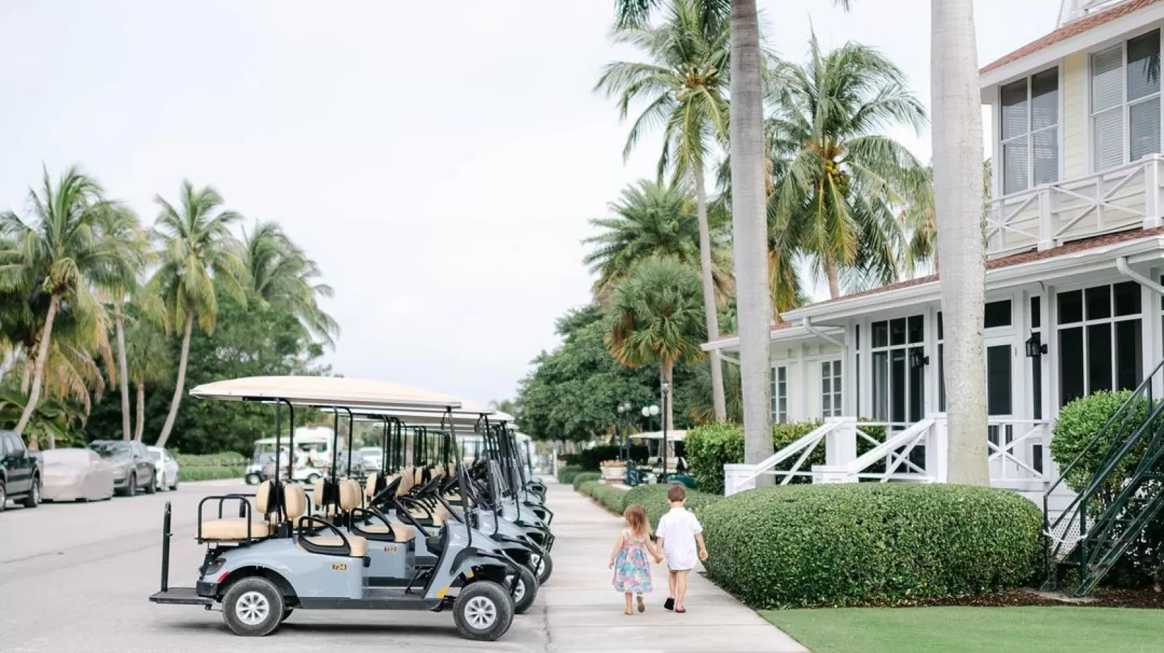 Gasparilla Inn Club Golf Cart Children Palm Trees Street