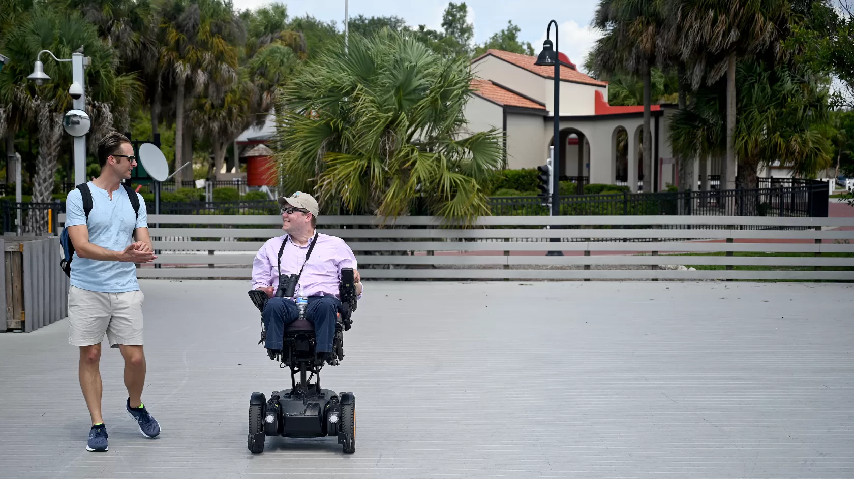 Person using a wheelchair at a park