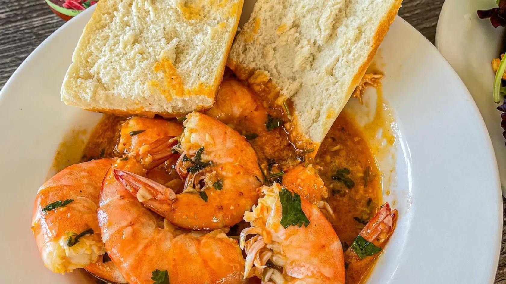 A bowl of Doc Ford's specialty shrimp on Sanibel Island
