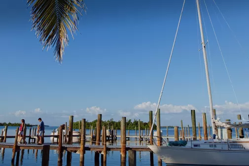 Boot am Dock