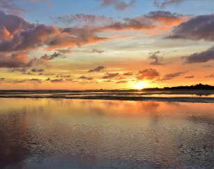 la puesta del sol