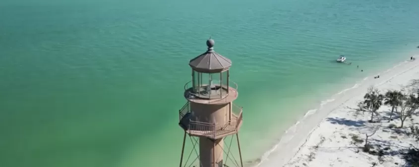 Der Leuchtturm von Sanibel Island von oben