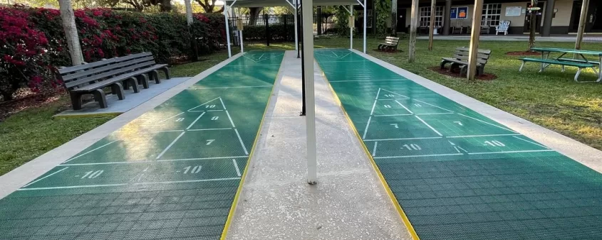 Shuffleboard-Aktivitäten im Lehigh Resort Club