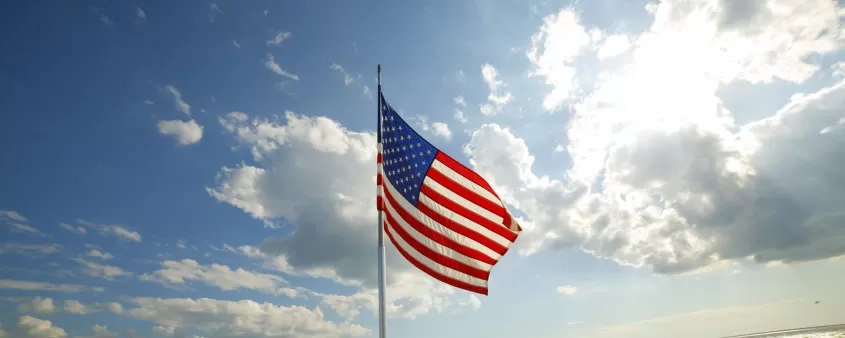 American Flag on Fort Myers Beach