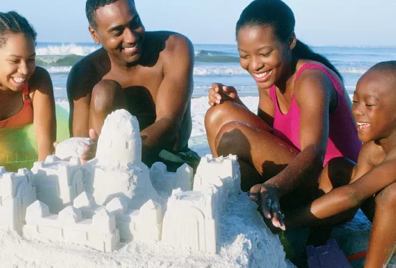 building sand castle