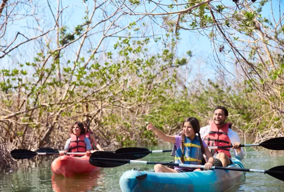 Kayak en famille