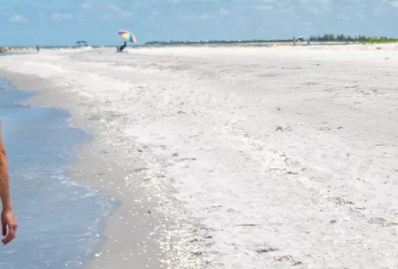 Woman enjoying the beach