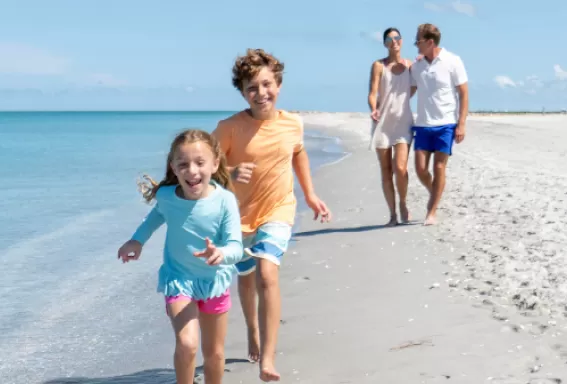 Family enjoying the beach