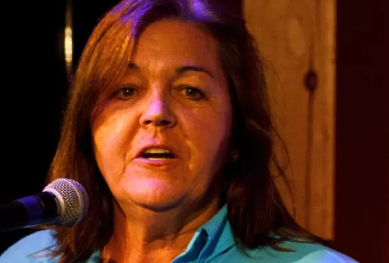 Nancy MacPhee speaks at an event