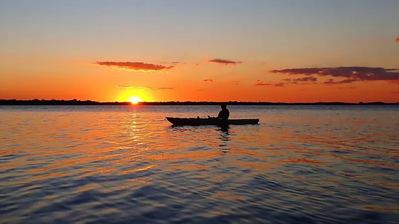 Coucher de soleil en kayak