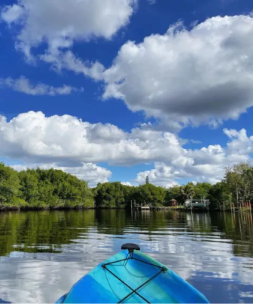A scenic view from a kayak