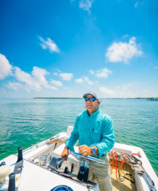 Captain Brian is your perfect guide for shell-collecting.