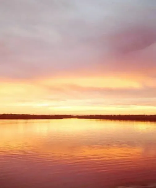 A magical sunset over the water