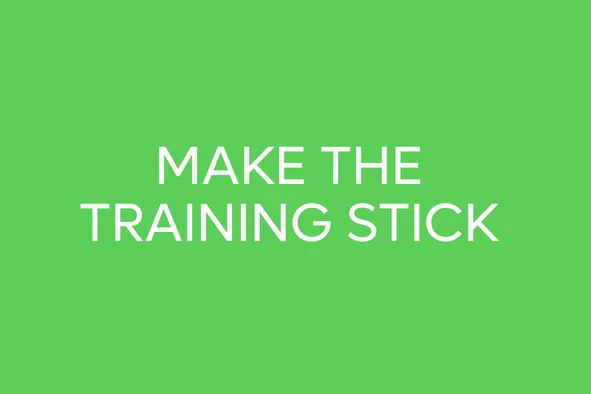 Make the training stick