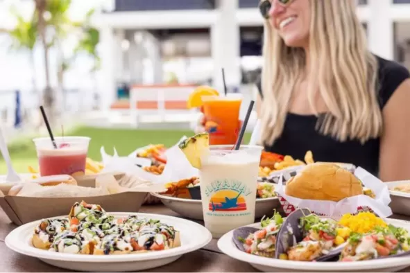 A variety of tasty dishes at Slipaway Food Truck Park