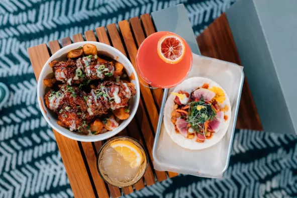 Delightful food and drinks at Bay Street Yard