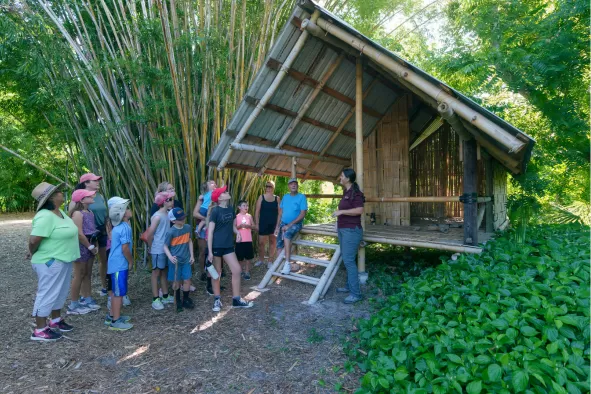 A group enjoys a tour at ECHO Farms