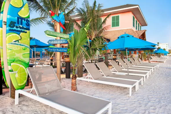 Fins Up! beach club at Margaritaville Beach Resort