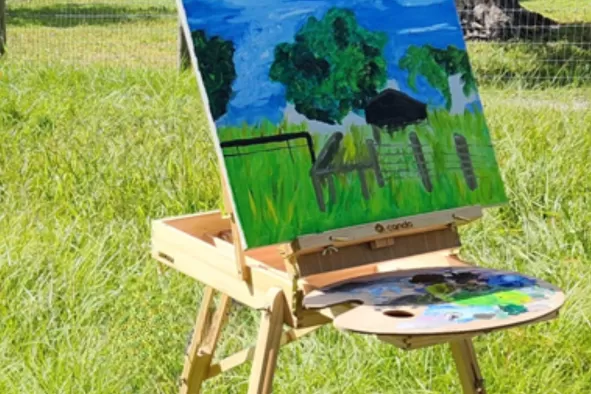 Outdoor painting on Pine Island