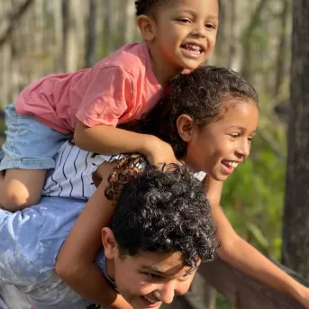 Family enjoying outdoors