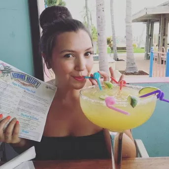 Enjoying a refreshing cocktail