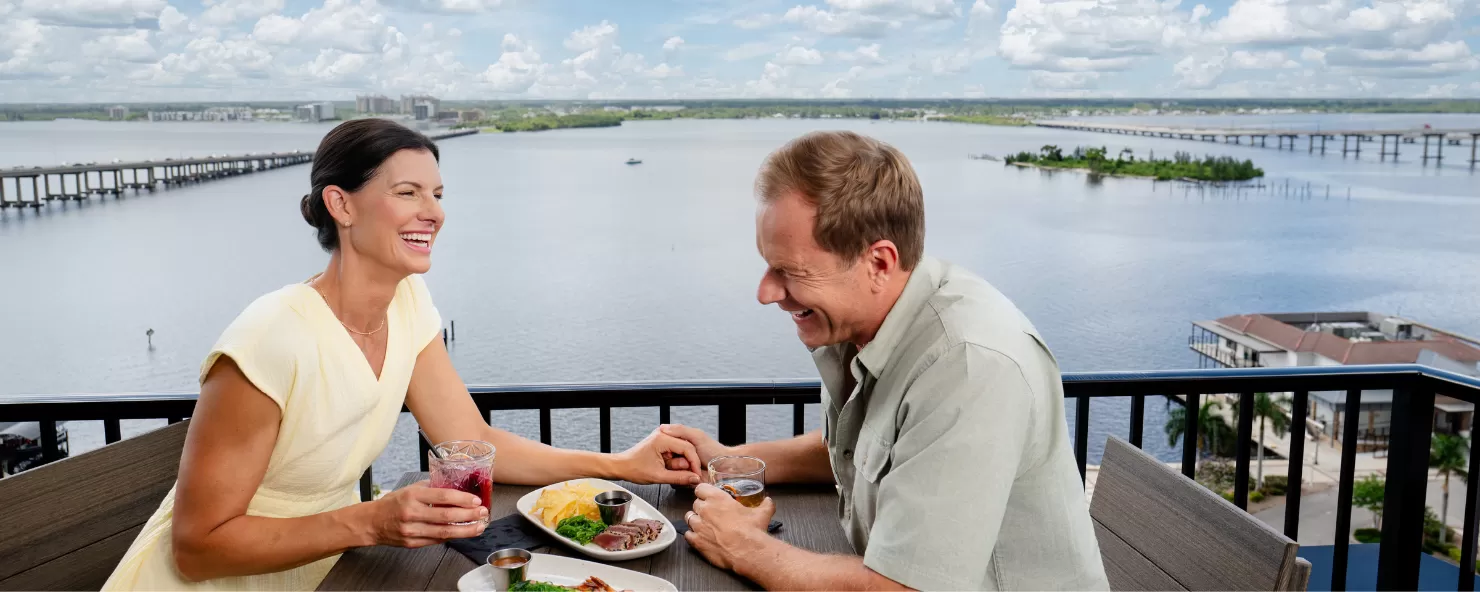 Rooftop bars await with majestic views of the river