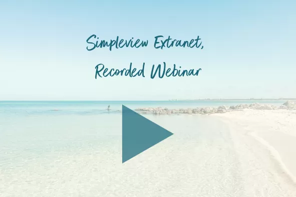 Simpleview Extranet, Recorded Webinar